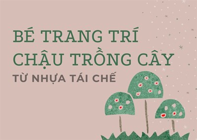 Bé trang trí chậu trồng cây từ nhựa tái chế ( Mầm 2)